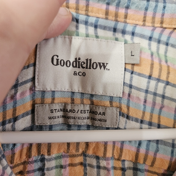 Goodfellow Mens Plaid Pastel Button Up Shirt! - Picture 2 of 6